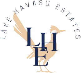 A logo of lake havasu estates with an eagle on it.